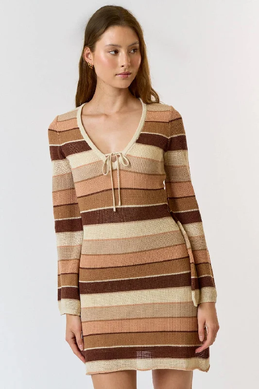Cocoa Stripes Sweater Dress