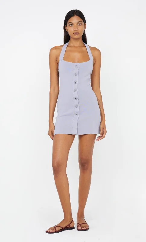 ILORA KNIT HALTER MINI DRESS - GREY Elegant Tulle Mini Dress
