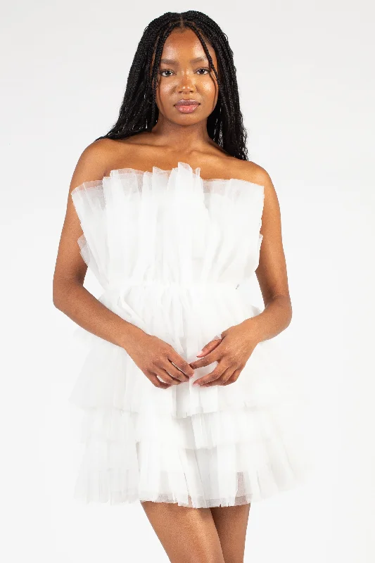 Kendall Tulle Layered Mini Dress Cozy Wraparound Mini Dress