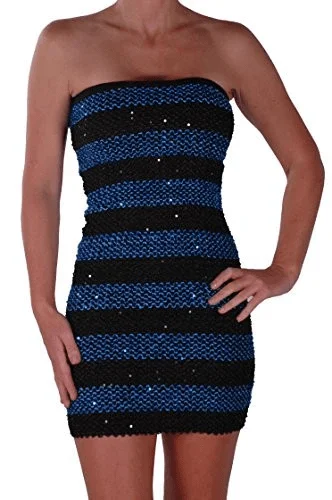 Kylie Striped Sequin Mini Dress Fashionable Mini Dress with Frills