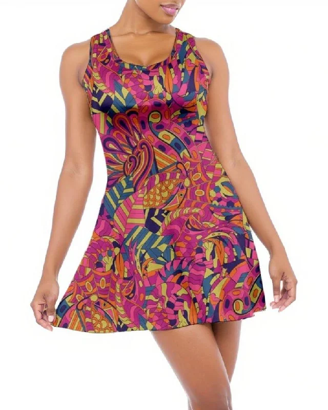 Lina Fit & Flare Racerback Dress