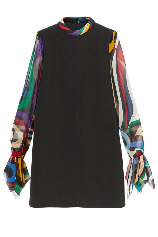 Marmo Print Mini Dress Stylish Plaid Mini Dress