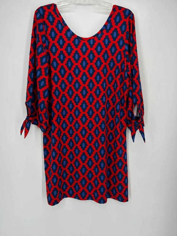 Mudpie Size L Red & Blue Print NWT Dress