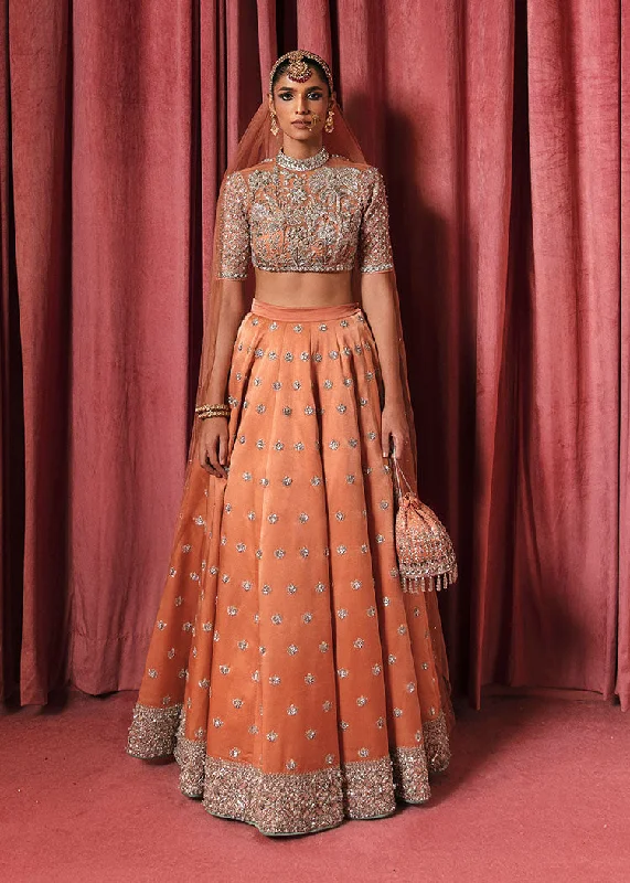 Peach Lehenga with Choli and Dupatta Dress for Bride