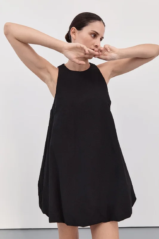 RENEE BLACK HIGH NECK MINI DRESS Chic Halter Mini Dress