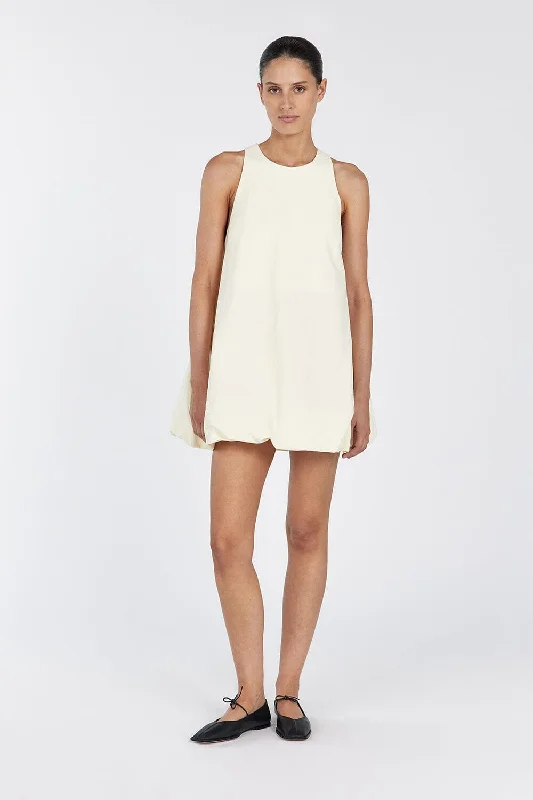 RENEE BUTTER HIGH NECK MINI DRESS Comfortable Ruffle Mini Dress