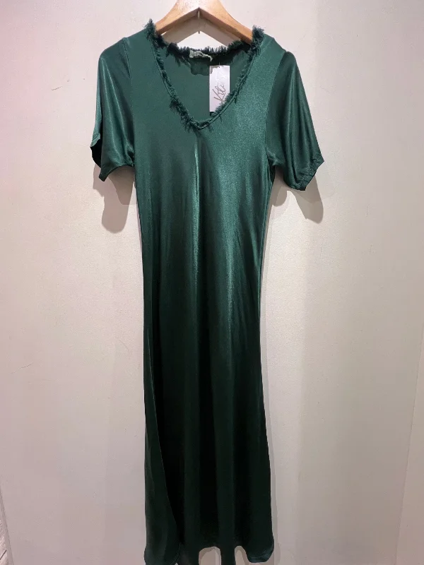 830301 Silk Bias Cut Dress - Emerald