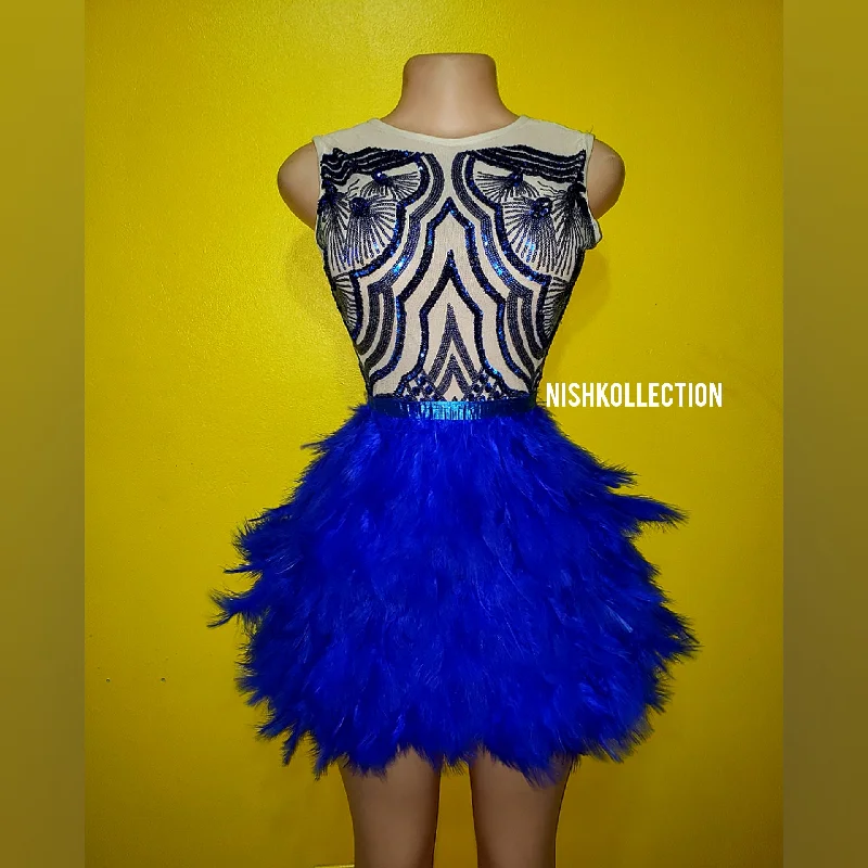 Sky sequin feather mini dress Cozy Knit Mini Dress