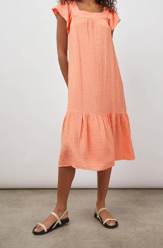 SKYLAR DRESS - PEACH AMBER