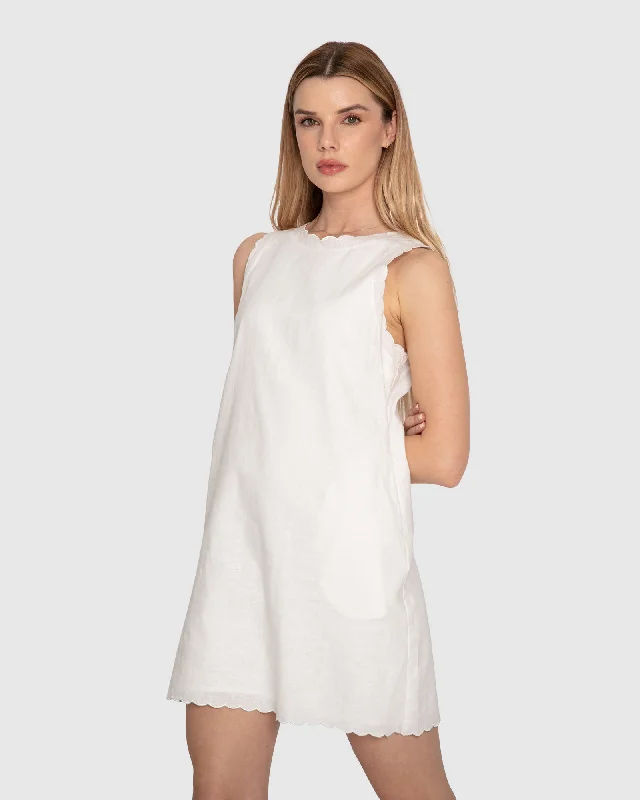 Take A Chance Mini Dress - White Classic White Mini Dress