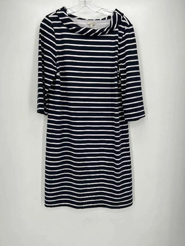 Talbots Size M Navy Striped Dress