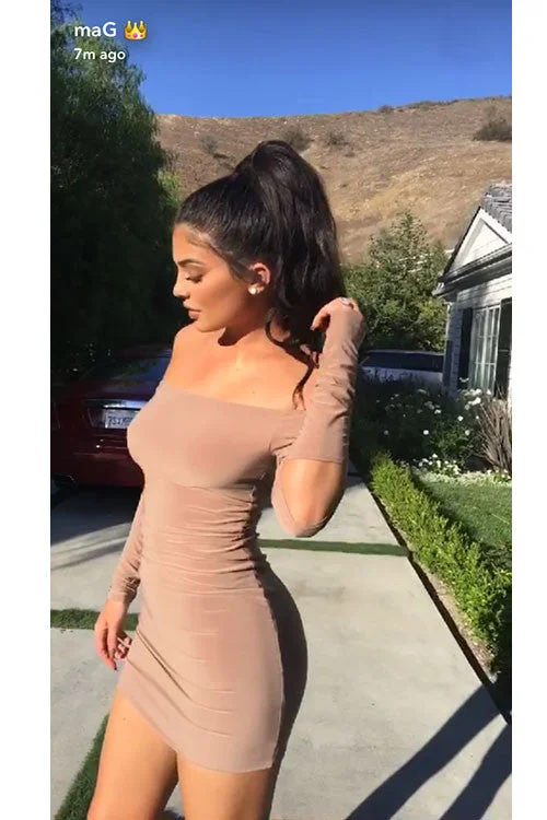 FINAL SALE-THE MYSTYLEMODE NUDE DOUBLE LINED OFF THE SHOULDER ELBOW CUT OUT MINI DRESS Stylish Short-Sleeve Mini Dress