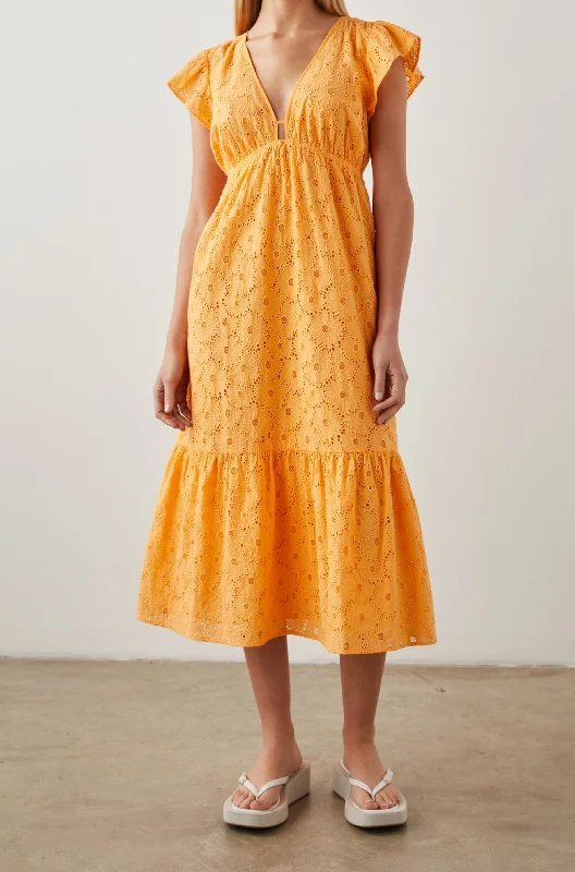 TINA DRESS - MARIGOLD EYELET