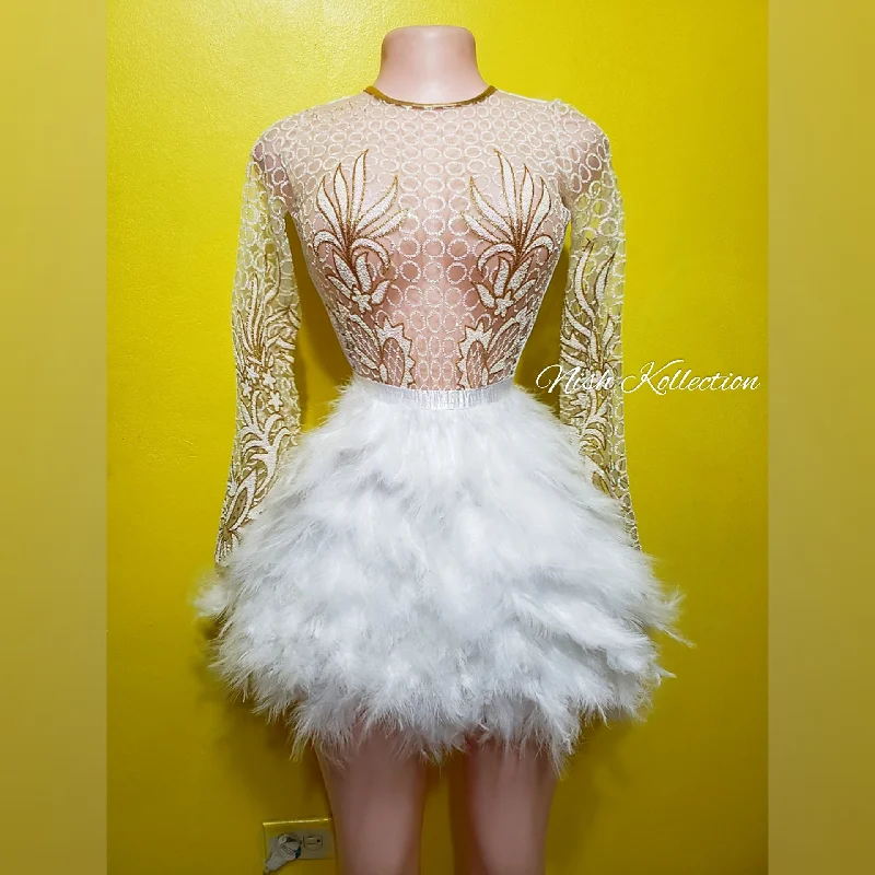 Twinkle starr feather mini dress Trendy A-Line Mini Dress