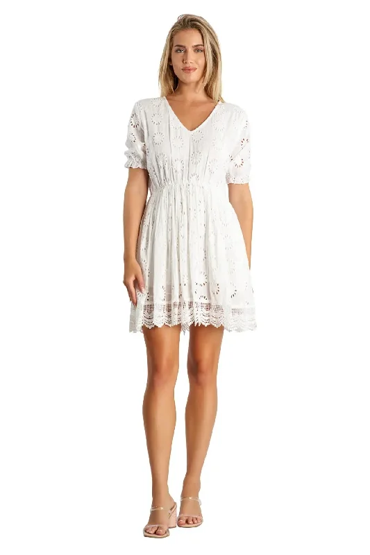 White Lace Sexy Mini Dress Elegant Silk Mini Dress