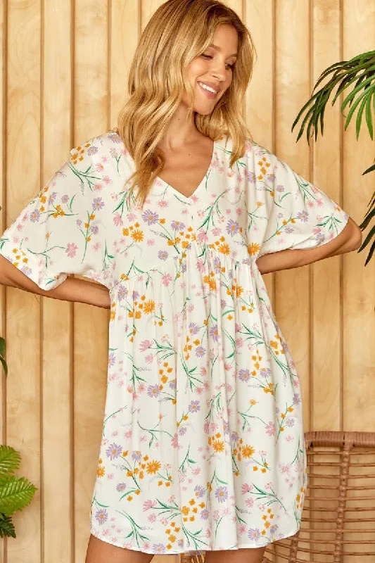 Woven V Neck Dress