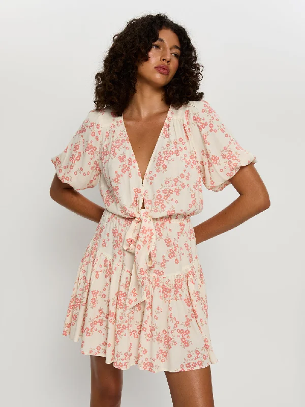 Zia Tie Front Mini Dress Cozy Knit Mini Dress