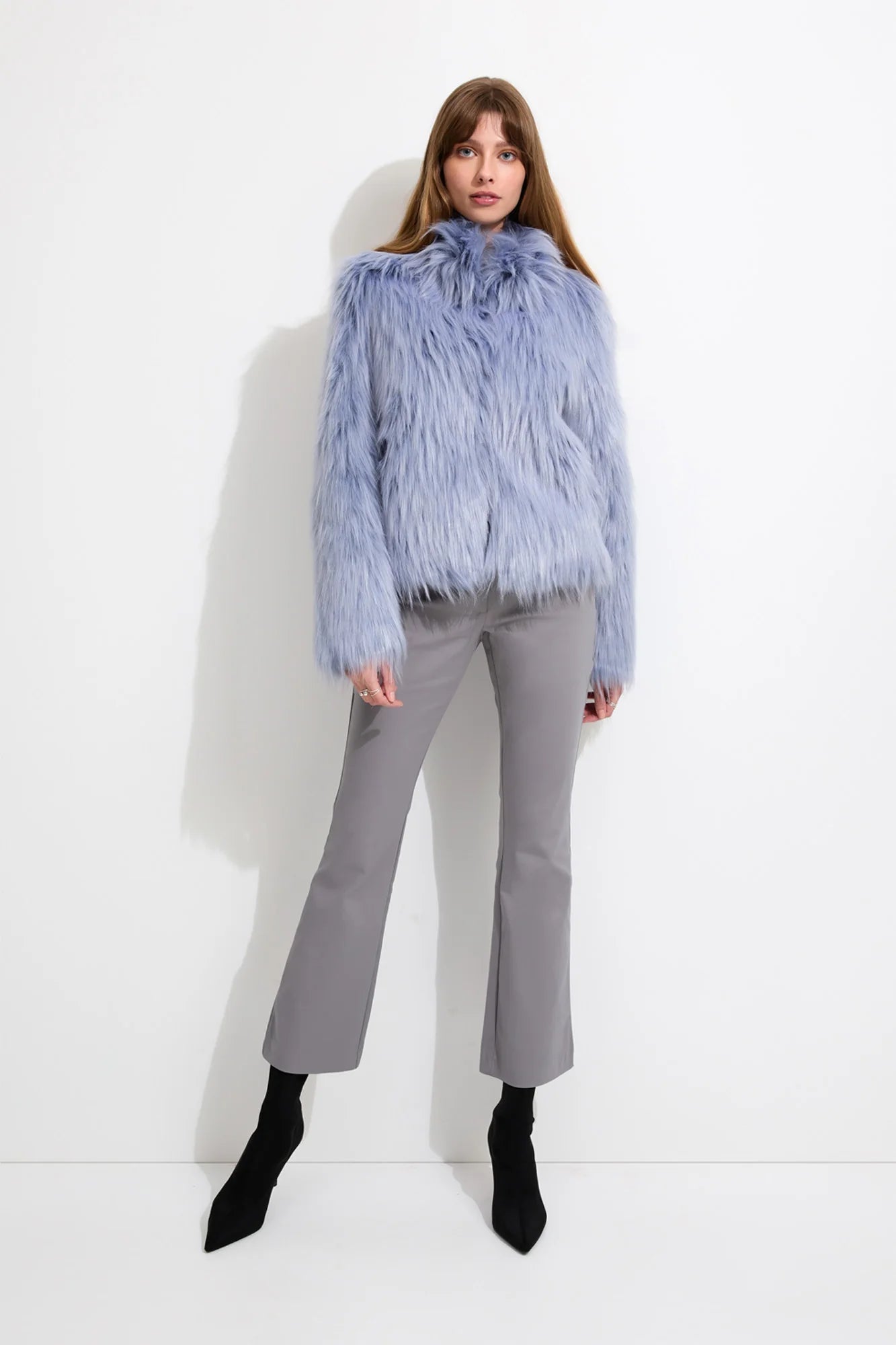 Fur Delish Jacket | Pastel Blue Satin Jacket Silk Jacket Chiffon Jacket