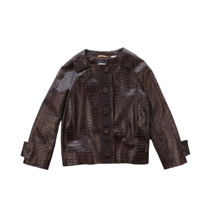 Alberta Feretti Leather Jacket - Women's 42 Mesh Jacket Canvas Jacket Denim Jacket