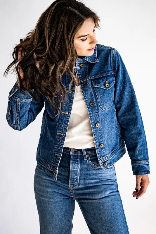 Artcher Jacket | 14oz Broken Twill Denim Faux Fur Fabric Real Fur Fabric Shearling Fabric