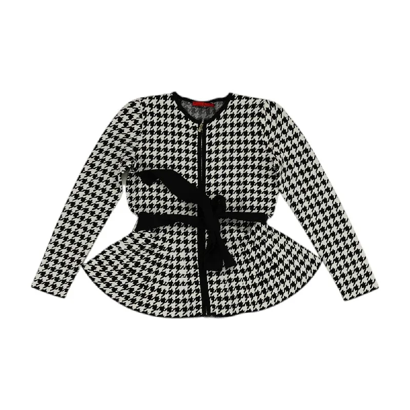 Black Houndstooth Lightweight Jacket Cotton Fabric Linen Fabric Terry Fabric