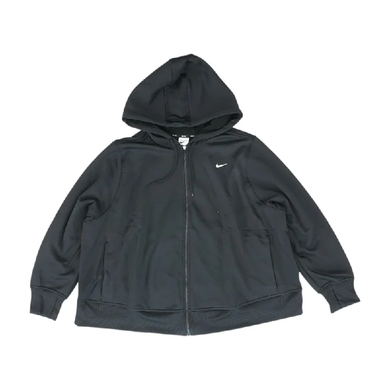 Black Solid Active Jacket Insulated Jacket Fitted Jacket Loose Jacket