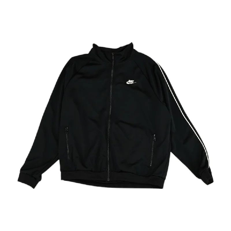 Black Solid Lightweight Jacket Zip Front Button Front Snap Front