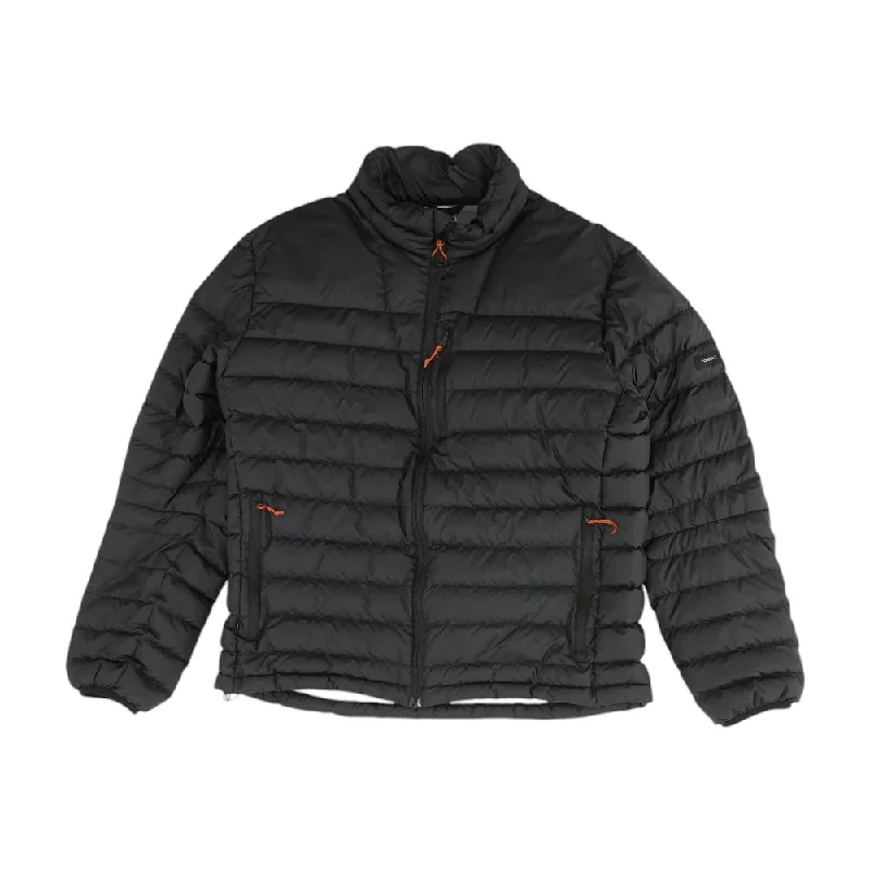 Black Solid Puffer Jacket Insulated Jacket Fitted Jacket Loose Jacket