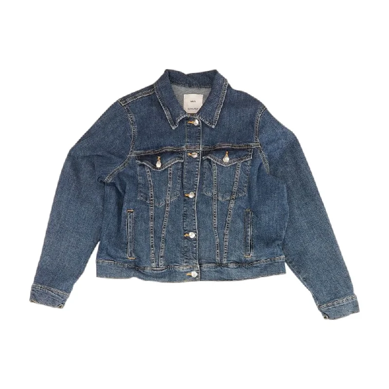 Blue Solid Denim Jacket Fleece Jacket Down Jacket Feather Jacket