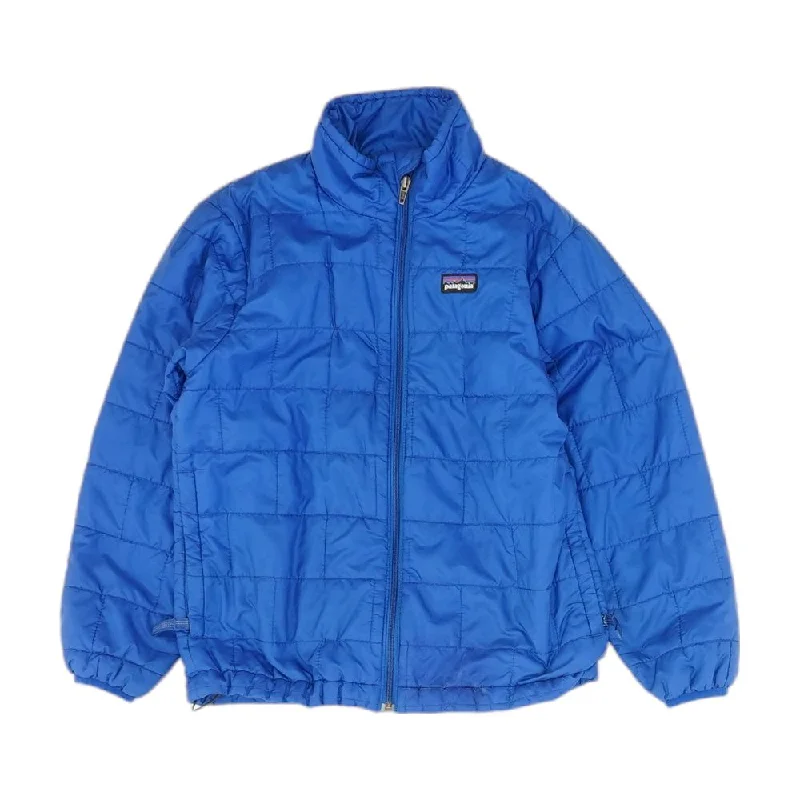 Blue Solid Ski Jacket Insulated Jacket Fitted Jacket Loose Jacket