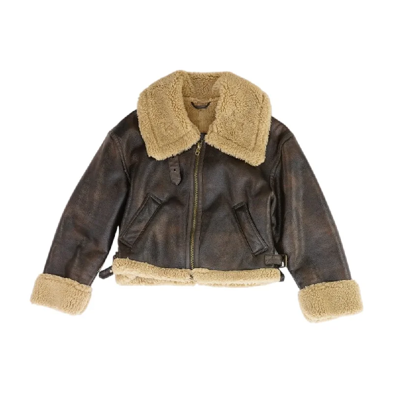 Brown Solid Faux Leather Jacket Trench Coat Raincoat Waterproof Jacket