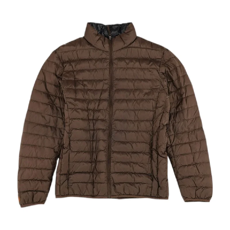 Brown Solid Puffer Jacket V-Neck Jacket Boat Neck Jacket Square Neck Jacket