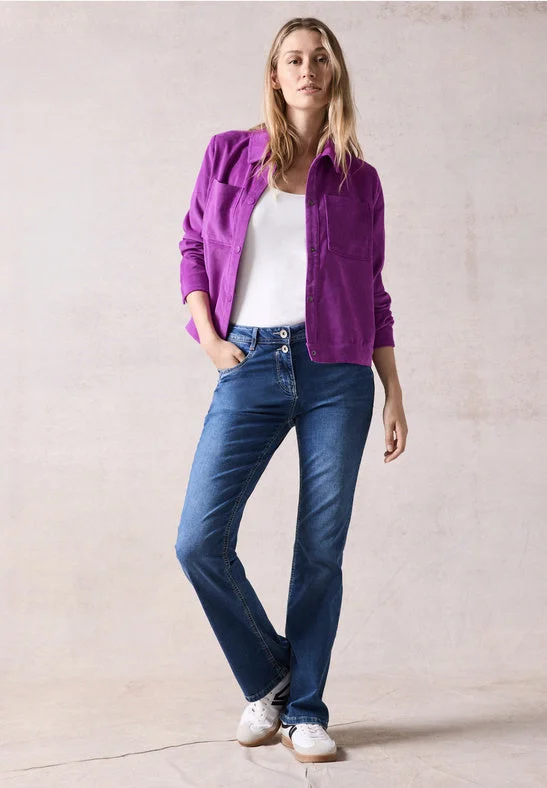 Cecil short cord jacket in Iced Violet 212236 Denim Jacket Leather Jacket Suede Jacket
