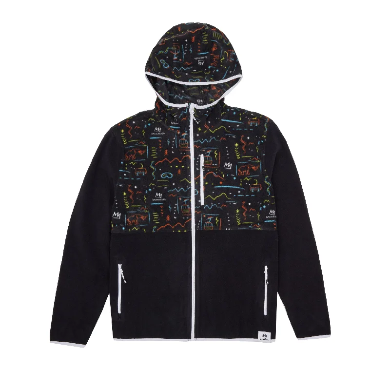 CRAYOLA CROWN PRINTED FLEECE JACKET A-Line Jacket Boat Neck Shawl Collar