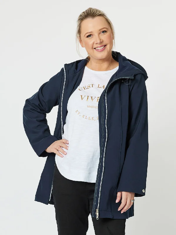Cruise Hooded Jacket - Navy Mesh Jacket Canvas Jacket Denim Jacket