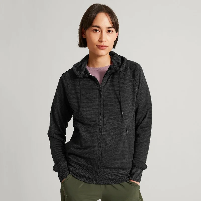 Kathmandu Womens Jacket -  Acota v2 Hooded Denim Fabric Leather Fabric Suede Fabric