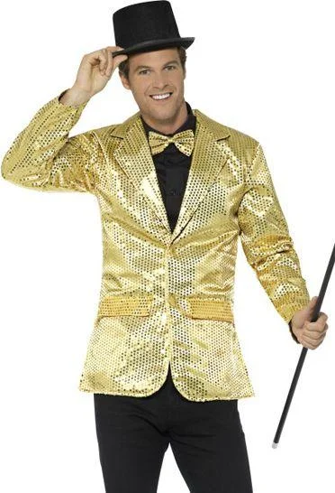 Men's Gold Sequin Jacket Mesh Jacket Canvas Jacket Denim Jacket