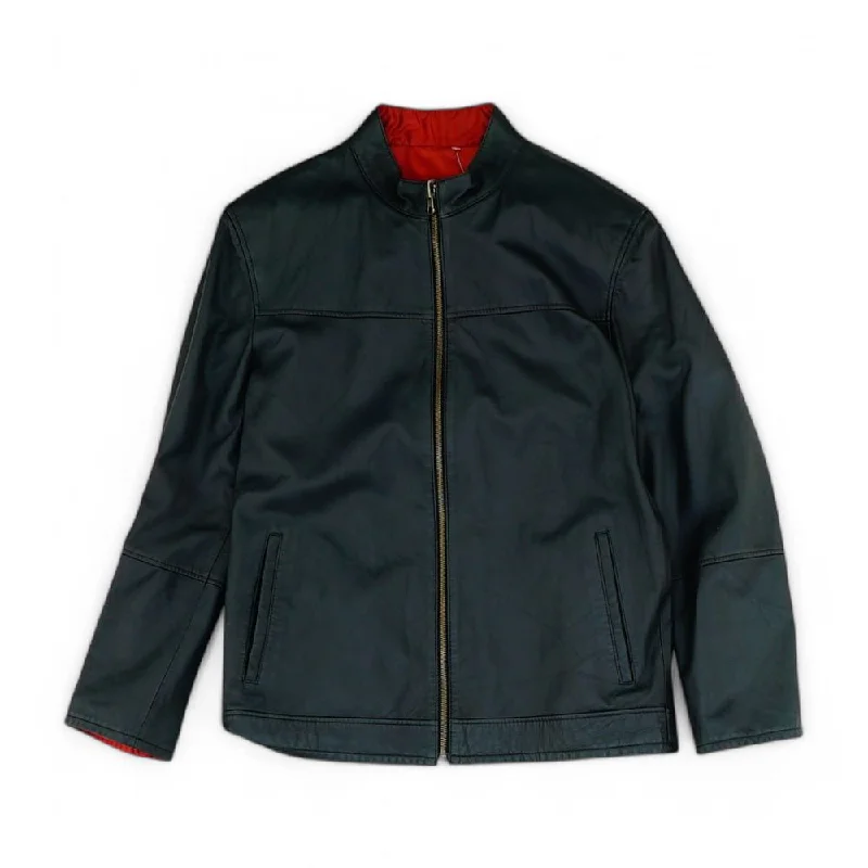Navy Solid Leather Jacket Corduroy Jacket Velvet Jacket Brocade Jacket