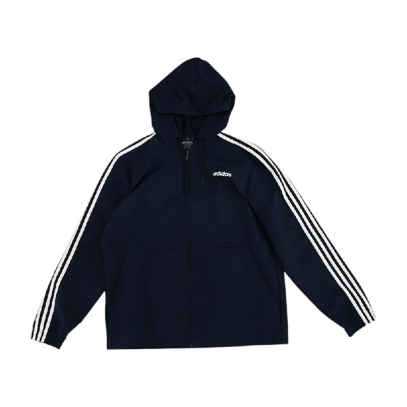 Navy Solid Lightweight Jacket Hooded Jacket Caped Jacket Shawl Collar Jacket