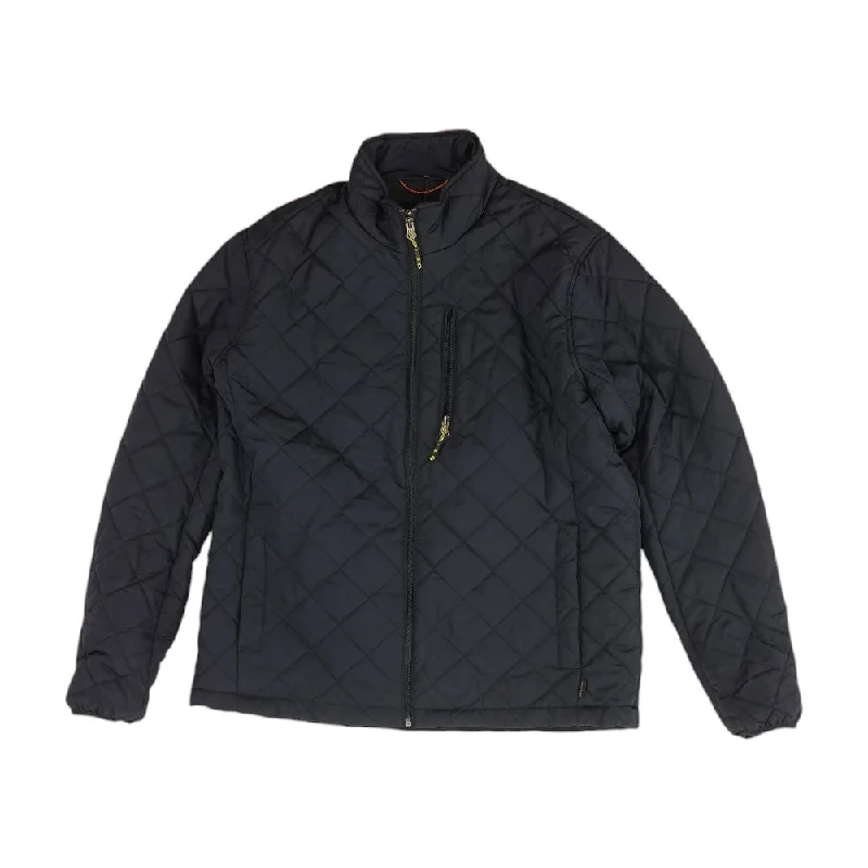 Navy Solid Puffer Jacket Wool Fabric Cashmere Fabric Tweed Fabric