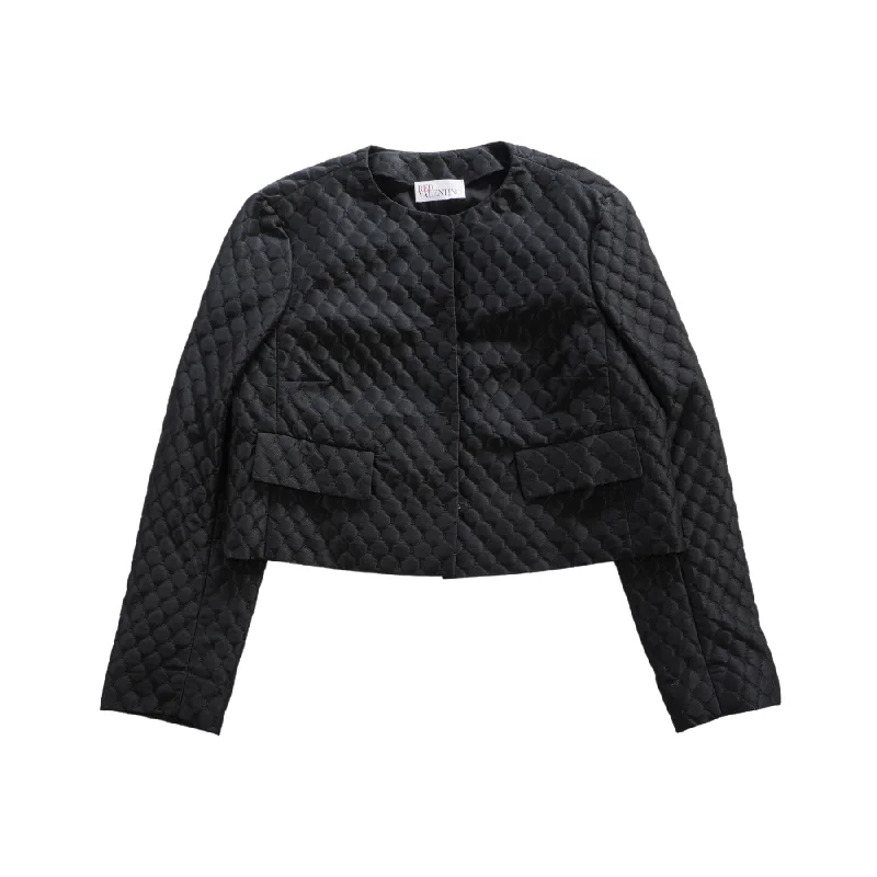 Red Valentino Quilted Jacket - Women's 42 Fleece Fabric Down Fabric Feather Fabric