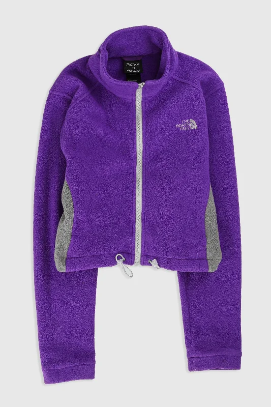 Rework North Face Crop Fleece Jacket - M Jersey Jacket Tulle Jacket Batik Jacket