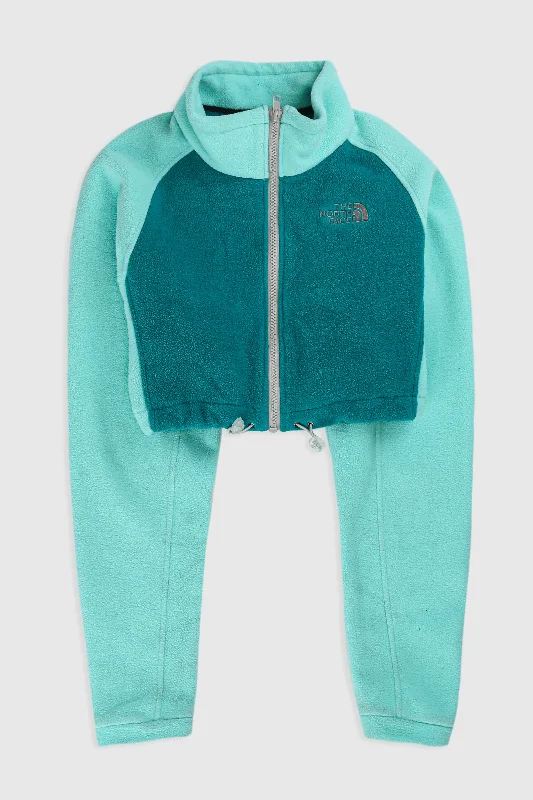 Rework North Face Crop Fleece Jacket - M V-Neck Jacket Boat Neck Jacket Square Neck Jacket