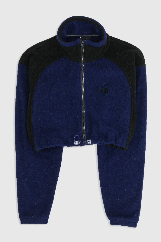 Rework North Face Crop Fleece Jacket - XL Plaid Jacket Tartan Jacket Houndstooth Jacket