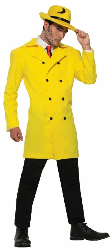 40s Mens Bright Yellow Zoot Suit Jacket Costume Front Pockets Side Pockets Patch Pockets