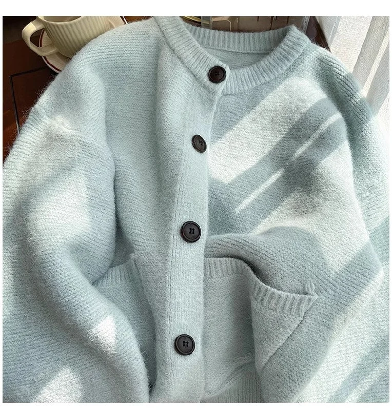 round neck knitted cardigan for women soft comfortable sweater jacket trendy      S4852 Trench Coat Raincoat Waterproof Jacket