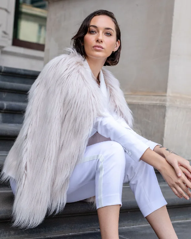 Unreal Dream Jacket | Nude Fleece Fabric Down Fabric Feather Fabric