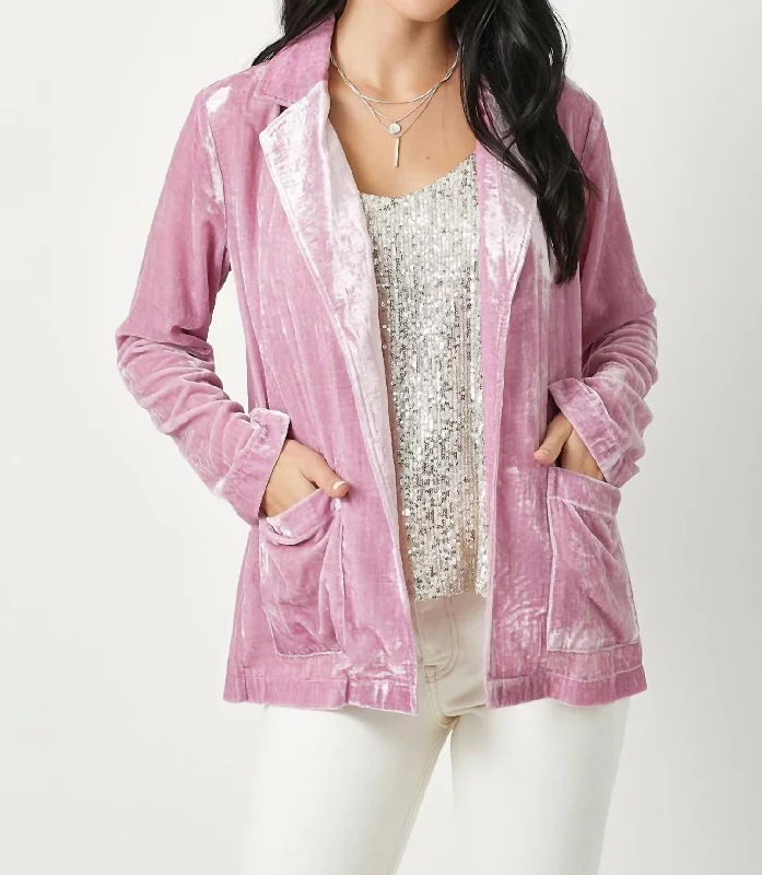 Velvet Open Jacket In Lilac Mesh Jacket Canvas Jacket Denim Jacket