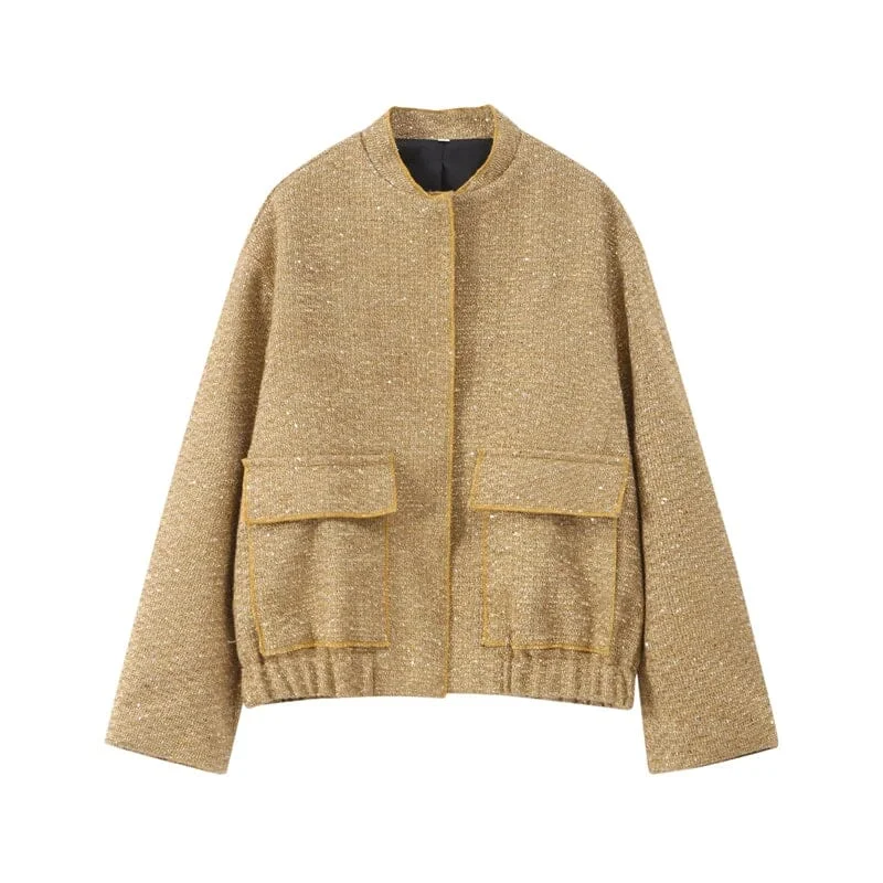 Women's Cropped Sequin Jackets | Glamour at its Best Zippered Front Buttoned Front Snap Front
