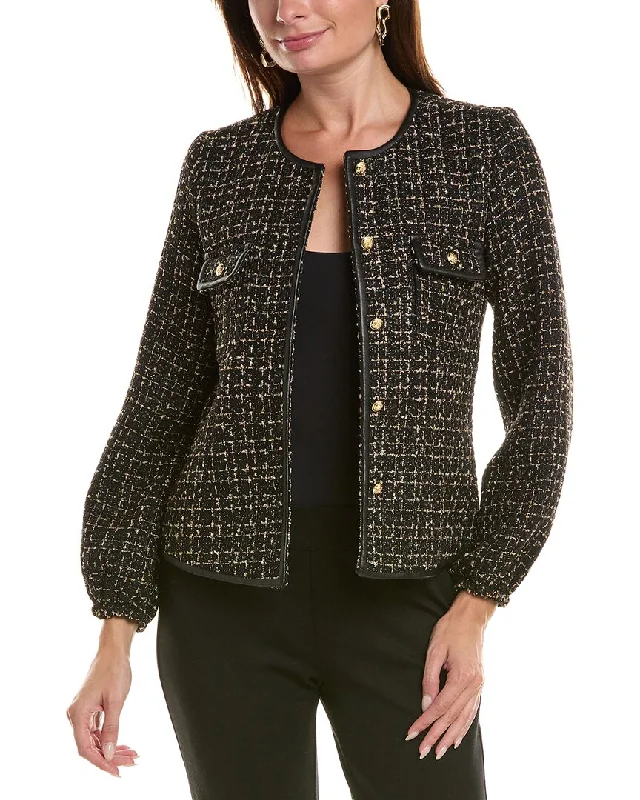 Nanette Nanette Lepore Tweed Jacket Tiered Jacket Buttoned Jacket Zippered Jacket